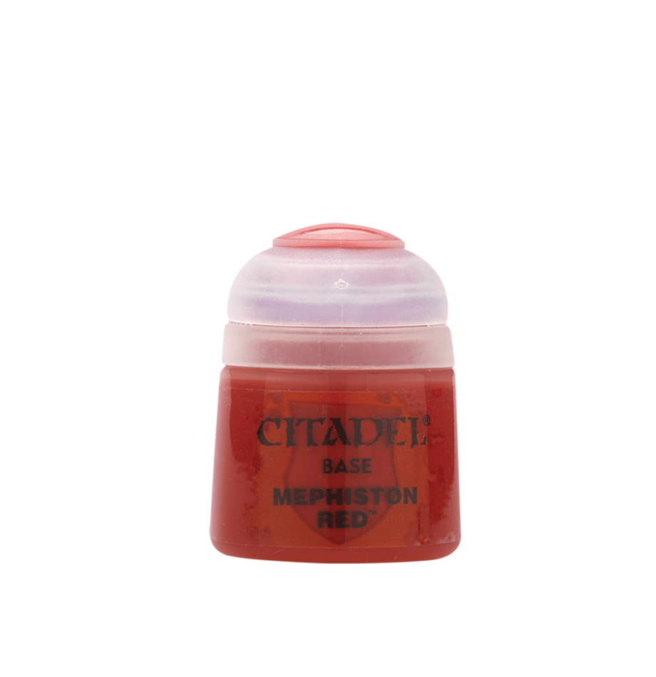 Citadeel Mephiston Red paint jar on a white background