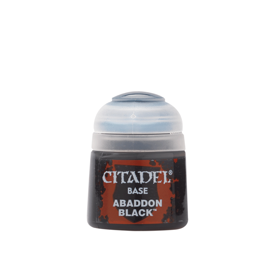  Citadel Base Abaddon Black paint can on a white background