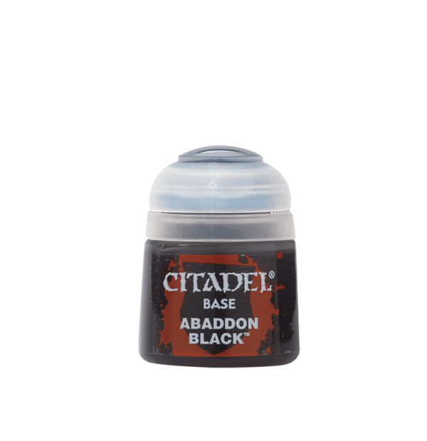  Citadel Base Abaddon Black paint can on a white background