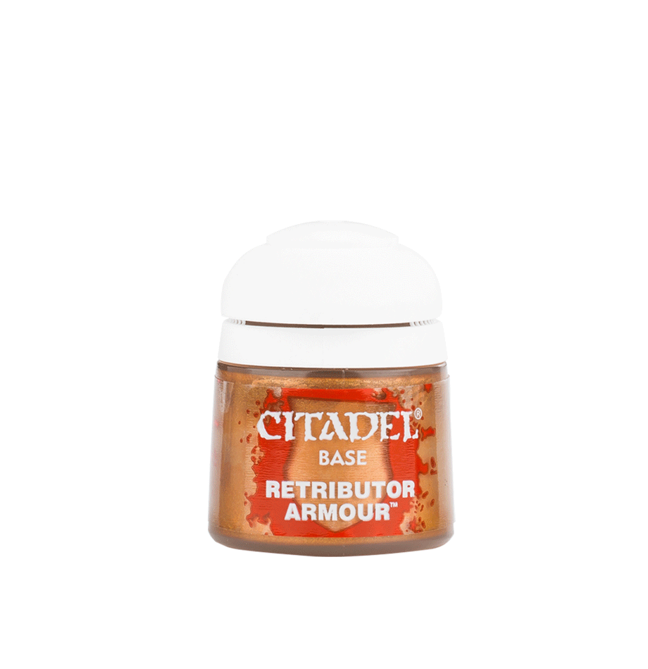 Jar of Citadel Base Retributor Armour paint on a white background