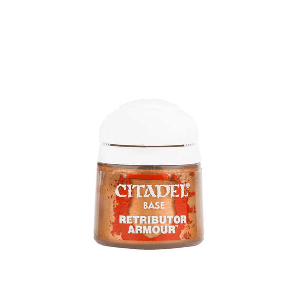 Jar of Citadel Base Retributor Armour paint on a white background