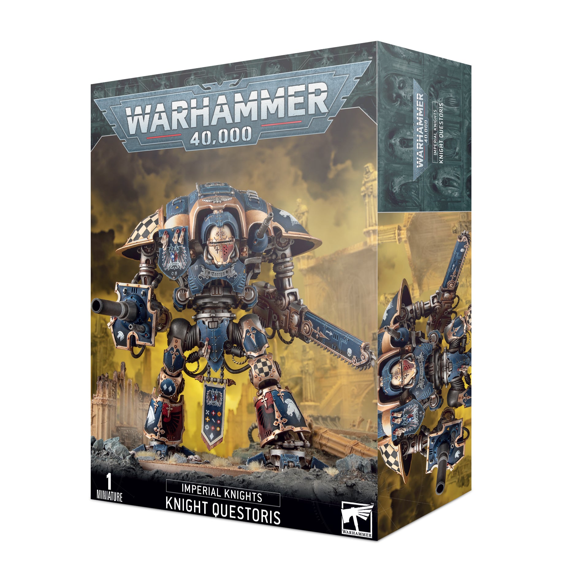 Warhammer 40,000 Imperial Knights Knight Questoris box on a white background