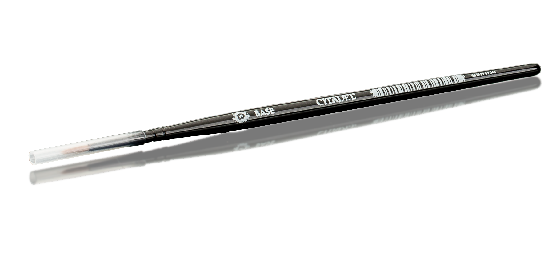 Black drumstick with brand name on a white background
