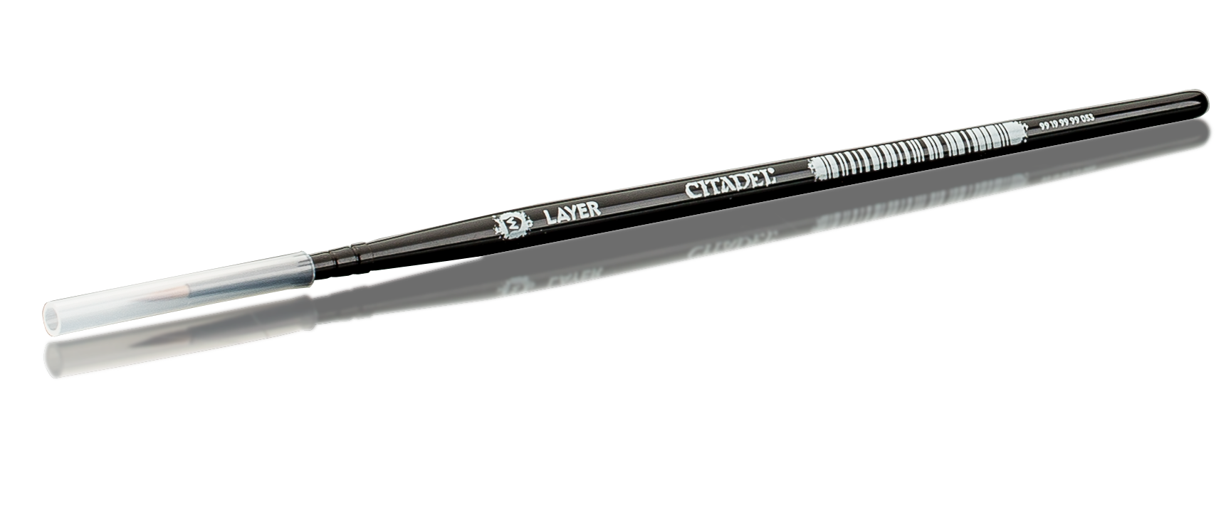 Two black drumsticks with white tips on a white background