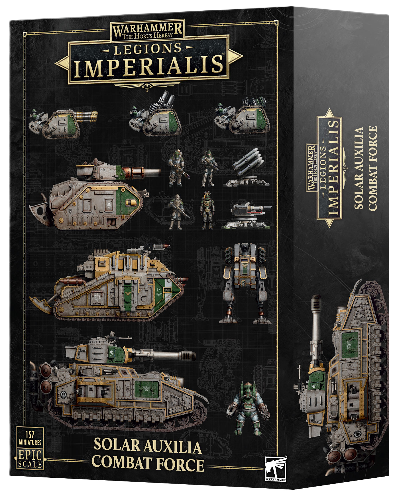 Warhammer 40,000 Legions Imperialis Solar Auxilia Combat Force box set packaging.