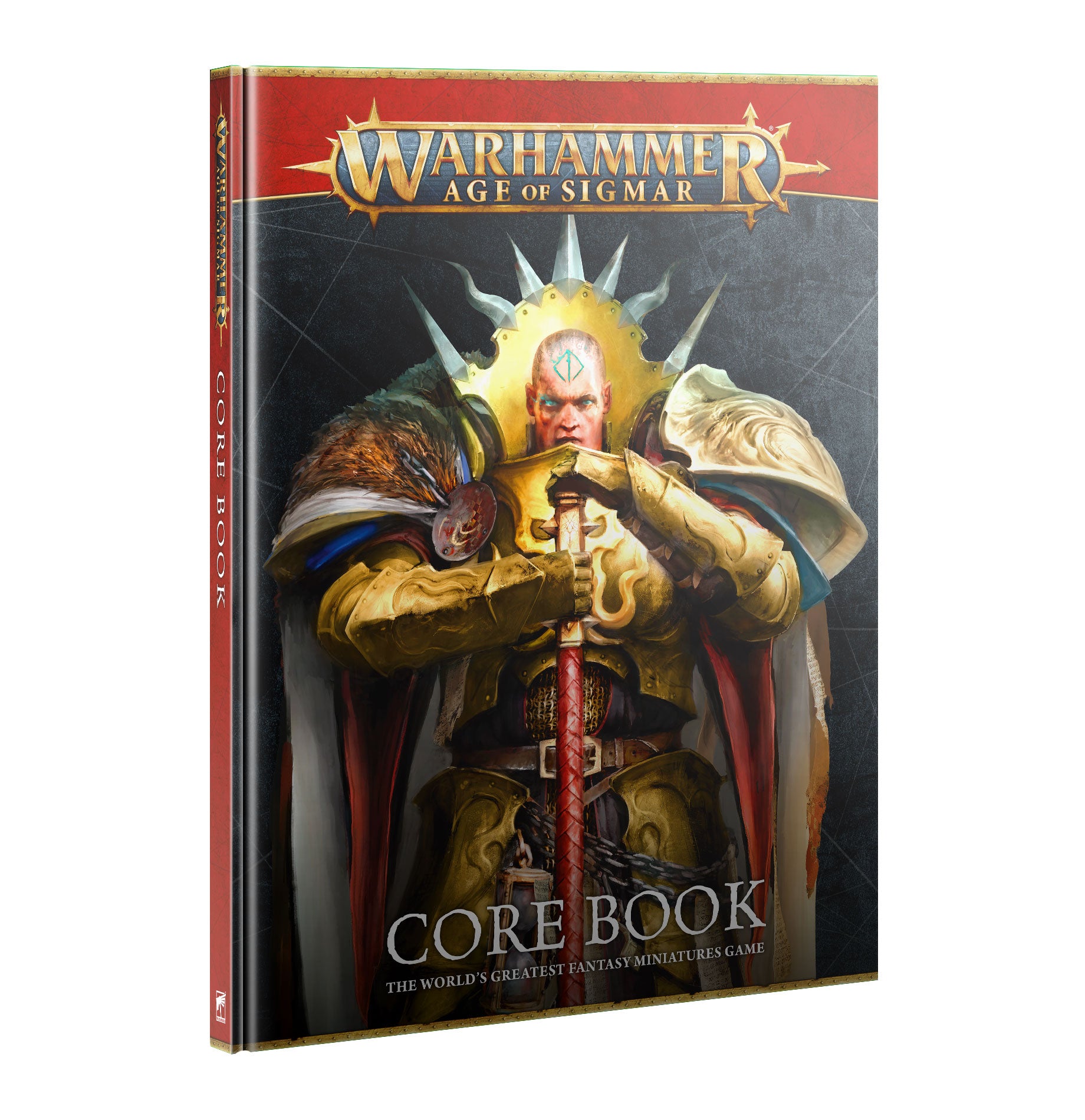 Warhammer Age of Sigmar Core Book with a character in ornate armor on the cover.